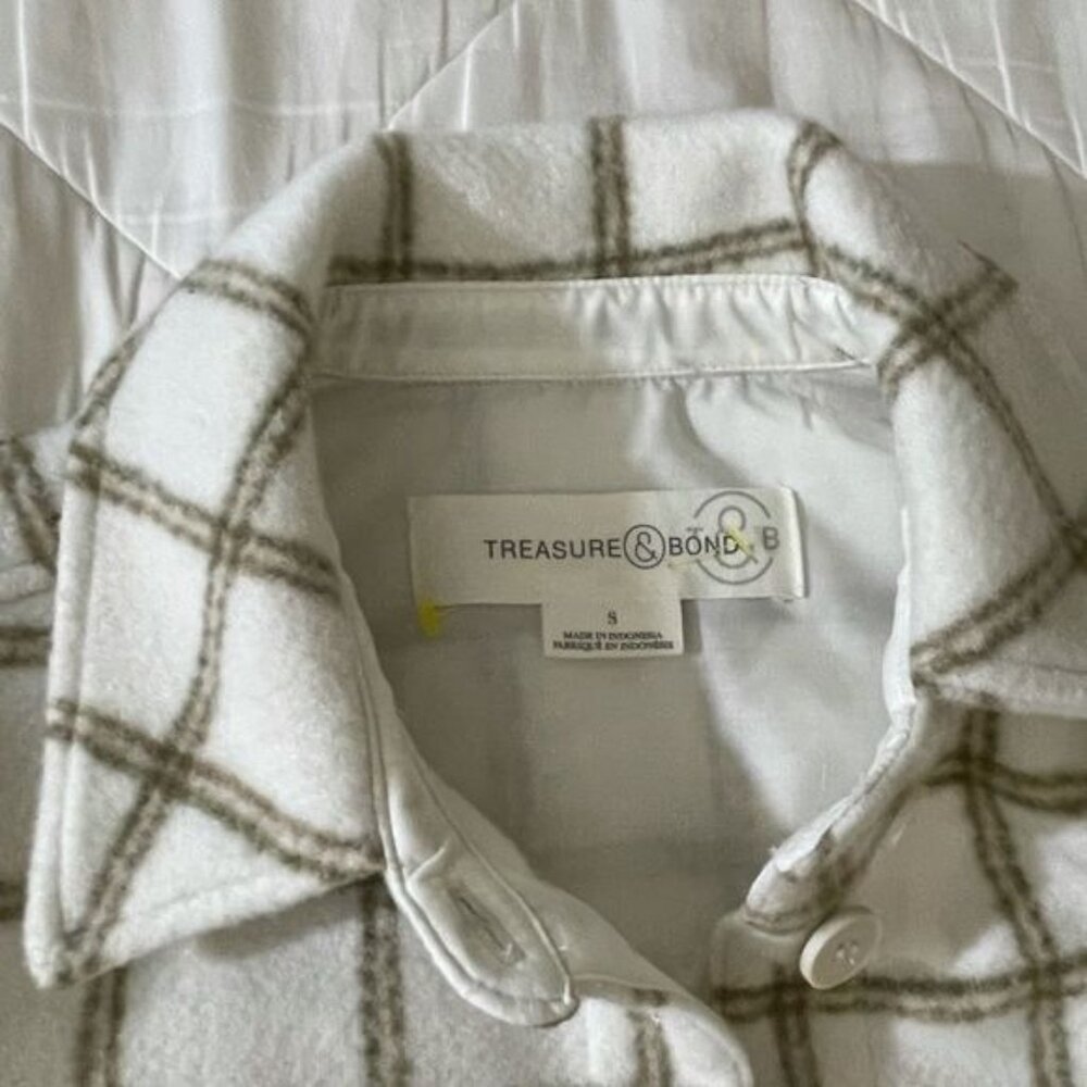 Treasure & Bond Plaid Button Down Carson Pane Boxy Women's Small Shirt J… - Picture 11 of 14